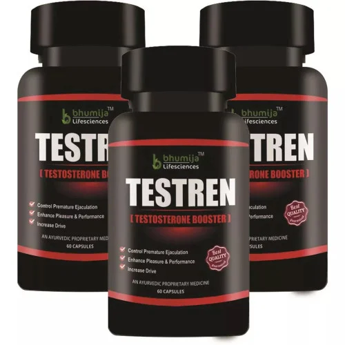 Bhumija Testren (Testosterone Booster)  Capsulesule (60cap, Pack of 3)