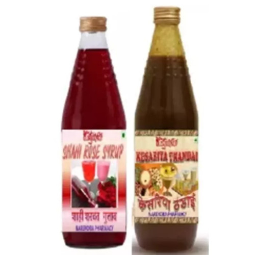 Yugantar Shahi Rose & Kesariya Badam Thandai Syrup (750ml Each) (1Pack)