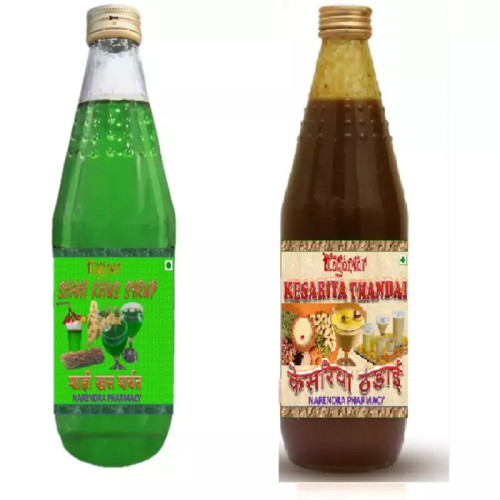 Yugantar Shahi Khus & Kesariya Badam Thandai Syrup (750ml Each) (1Pack)