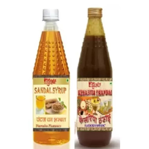 Yugantar Sandal & Kesariya Badam Thandai Syrup (750ml Each) (1Pack)
