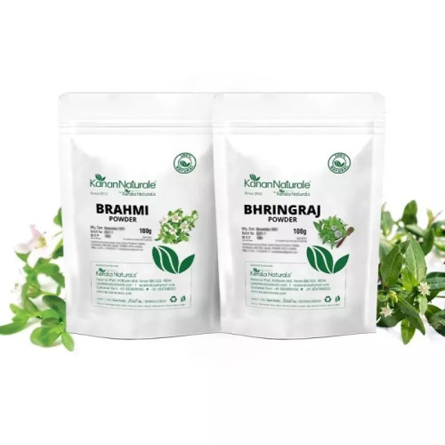Kerala Naturals Bhringraj Powder +Brahmi Powder (100g, Pack of 2)