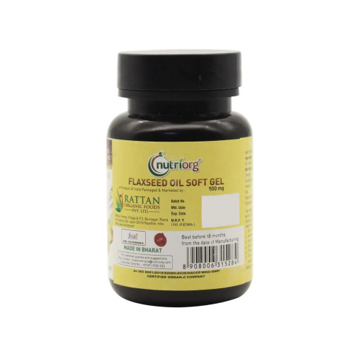 Nutriorg Flaxseed Oil Soft Gel  Capsulesule (60 Capsules)