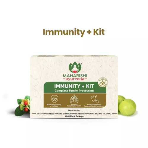 Maharishi Ayurveda Immunity+ Kit (Chyavanprash 400gm + Ashwagandha 60 Tablets + Prandhara Oil 3ml + Anu Tail 10ml) (1Pack)