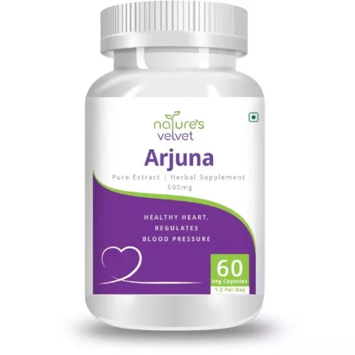Natures Velvet Arjuna Pure Extract 500Mg Veggie  Capsules (60 Capsules)
