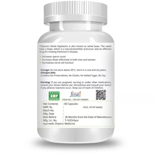 Natures Velvet Kapikachu Pure Extract 500Mg Veggie  Capsules (60 Capsules)