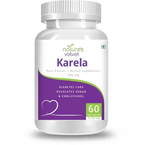 Natures Velvet Karela Pure Extract 500Mg Veggie  Capsules (60 Capsules)