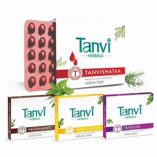 Tanvi Herbals Tanvishataa + Vatshaanti + Tanvijyeshta + Tanviliva  Tablet (Each 30 Tablet) (1Pack)