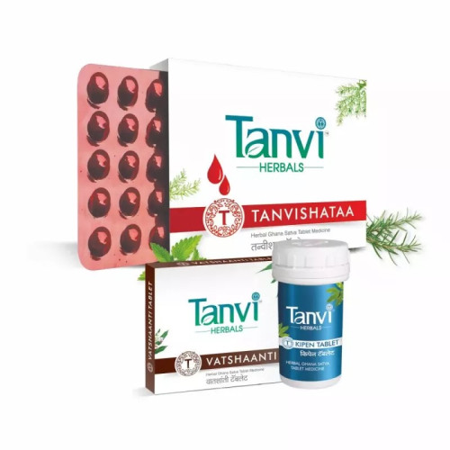 Tanvi Herbals Tanvishataa + Vatshaanti  Tablet + Kipen  Tablet (Each 30 Tablet + 10 Tablet) (1Pack)