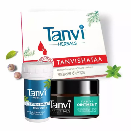 Tanvi Herbals Tanvishataa  Tablets + Kipen  Tablets + Ointment Pain Relief Balm (30 Tablets + 10 Tablets + Balm 25g) (1Pack)