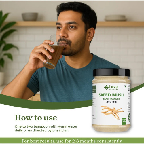 Bixa Botanical Safed Musli Root Powder Chlorophytum Borivilianum (200g)