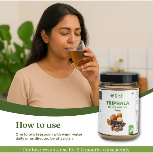 Bixa Botanical Triphala Fruit Powder Amla + Haritaki + Bibhitaki (200g)