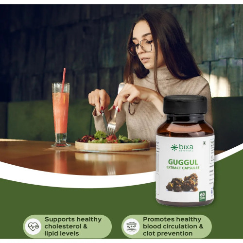 Bixa Botanical Guggul Extract Veg  Capsules (450Mg) 2.5% Guggulsterones (60 Capsules)