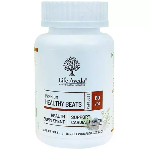Life Aveda Premium Healthy Beats (500Mg) Veg  Capsules (60 Capsules)