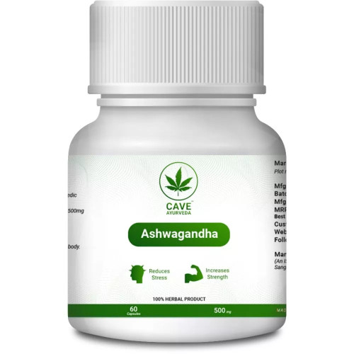Cave Ayurveda Ashwagandha 500Mg (60 Capsules)