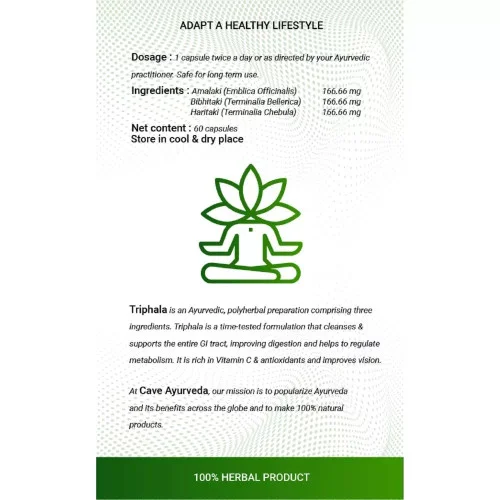 Cave Ayurveda Triphala 500Mg (60 Capsules)