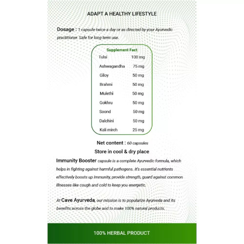 Cave Ayurveda Immunity Booster 500Mg (60 Capsules)