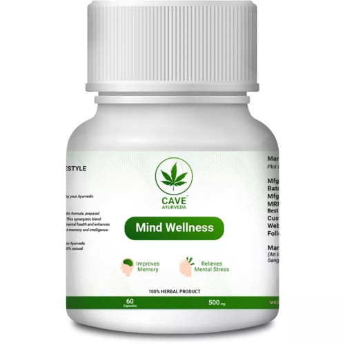 Cave Ayurveda Mind Wellness 500Mg (60 Capsules)