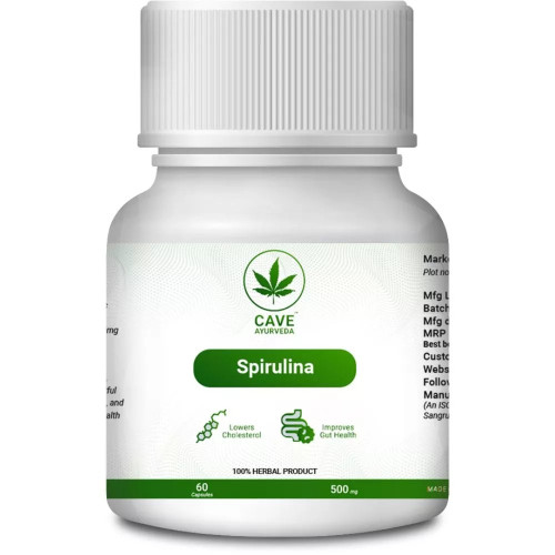 Cave Ayurveda Spirulina 500Mg (60 Capsules)