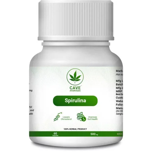 Cave Ayurveda Spirulina 500Mg (60 Capsules)