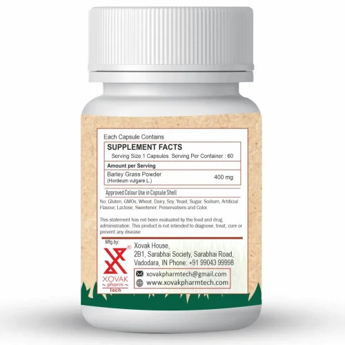 Xovak Pharma Tech Barley Grass  Capsules (60 Capsules)