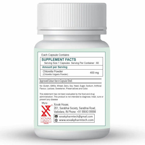 Xovak Pharma Tech Natural & Herbal Chlorella  Capsules (60 Capsules)