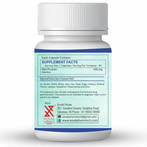 Xovak Pharma Tech Natural & Herbal Mint  Capsules (60 Capsules)