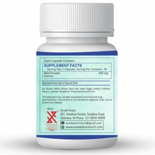Xovak Pharma Tech Natural & Herbal Mint  Capsules (60 Capsules)