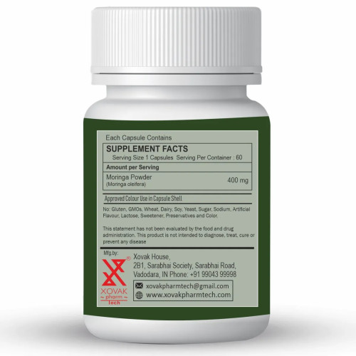Xovak Pharma Tech Moringa  Capsules (60 Capsules)