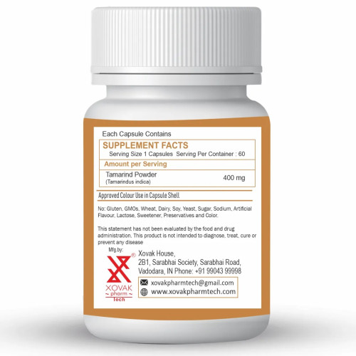 Xovak Pharma Tech Natural & Herbal Tamarind  Capsules (60 Capsules)