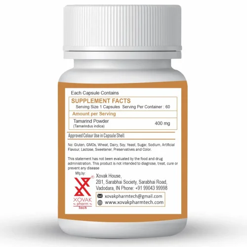 Xovak Pharma Tech Natural & Herbal Tamarind  Capsules (60 Capsules)