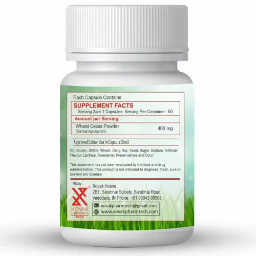 Xovak Pharma Tech Wheat Grass  Capsules (60 Capsules)
