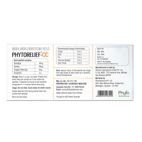 PhytoAdvance Phytorelief-CC Lozenges (10 Tablets)