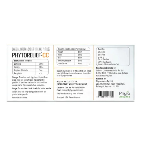 PhytoAdvance Phytorelief-CC Lozenges (10 Tablets)