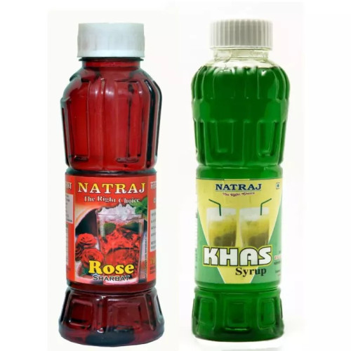 Natraj Rose & Khas Sharbat Combo (Each 750ml) (1Pack)