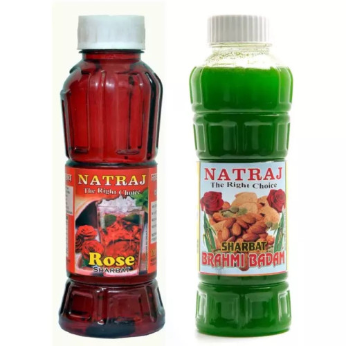 Natraj Rose & Brahmi Badam Sharbat Combo (Each 750ml) (1Pack)