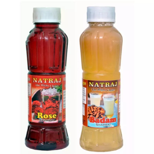 Natraj Rose & Badam Sharbat Combo (Each 750ml) (1Pack)