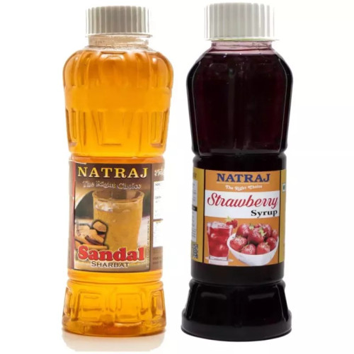 Natraj Sandal & Strawberry Sharbat Combo (Each 750ml) (1Pack)