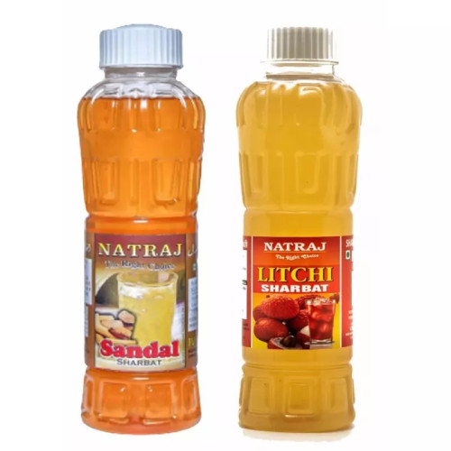 Natraj Sandal & Litchi Sharbat Combo (Each 750ml) (1Pack)