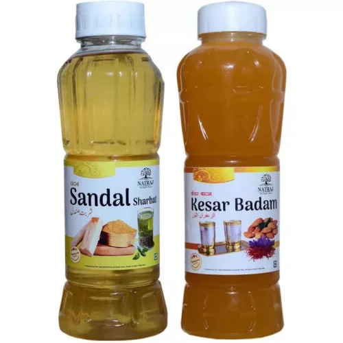 Natraj Sandal & Kesar Badam Sharbat Combo (Each 750ml) (1Pack)