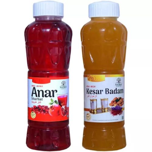 Natraj Anar & Kesar Badam Sharbat Combo (Each 750ml) (1Pack)