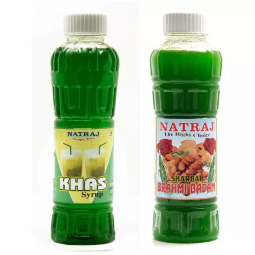 Natraj Khas & Brahmi Badam Sharbat Combo (Each 750ml) (1Pack)