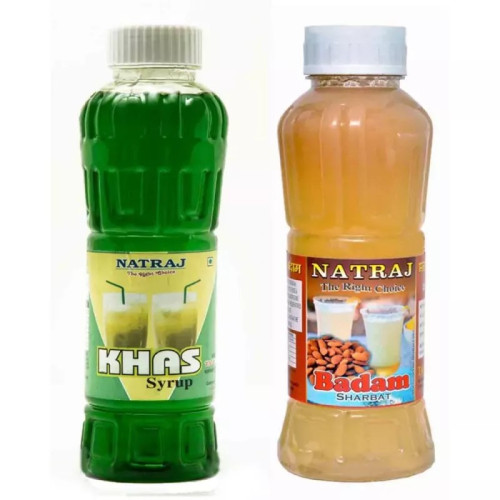 Natraj Khas & Badam Sharbat Combo (Each 750ml) (1Pack)