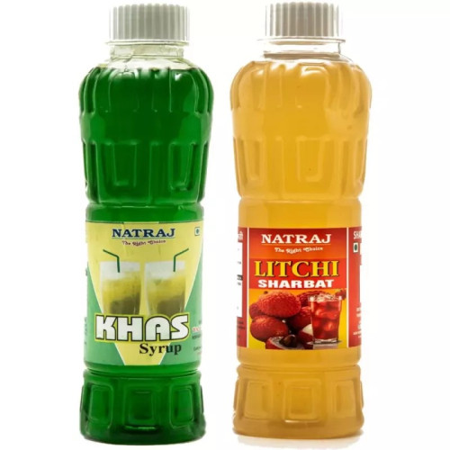 Natraj Khas & Litchi Sharbat Combo (Each 750ml) (1Pack)