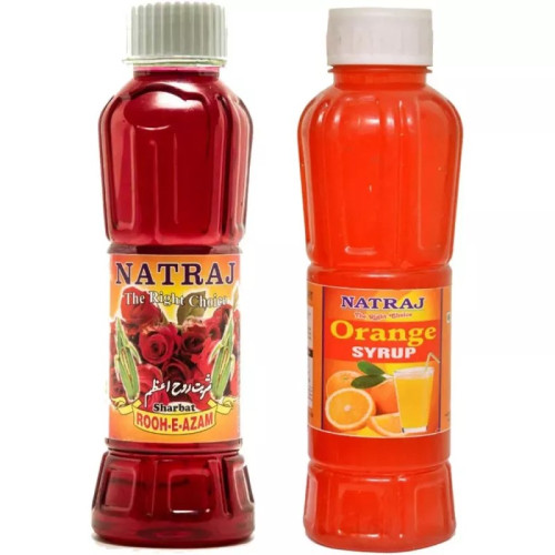 Natraj Rooh-E-Azam & Orange Sharbat Combo (Each 750ml) (1Pack)