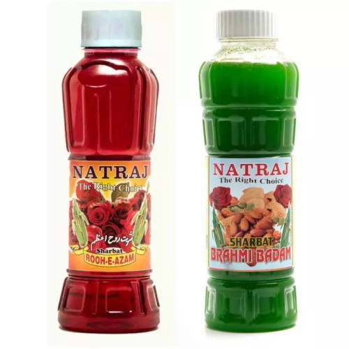 Natraj Rooh-E-Azam & Brahmi Badam Sharbat Combo (Each 750ml) (1Pack)