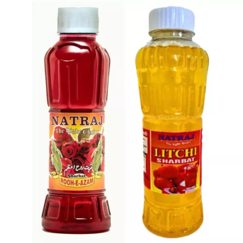 Natraj Rooh-E-Azam & Litchi Sharbat Combo (Each 750ml) (1Pack)
