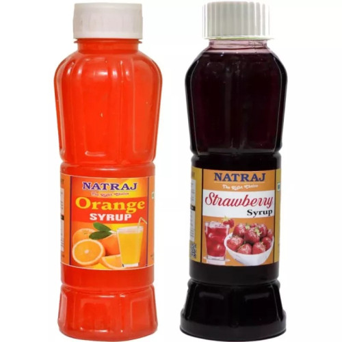 Natraj Orange & Strawberry Sharbat Combo (Each 750ml) (1Pack)