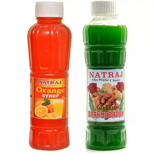 Natraj Orange & Brahmi Badam Sharbat Combo (Each 750ml) (1Pack)