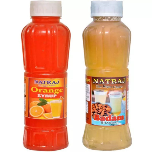 Natraj Orange & Badam Sharbat Combo (Each 750ml) (1Pack)