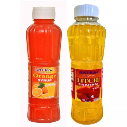 Natraj Orange & Litchi Sharbat Combo (Each 750ml) (1Pack)